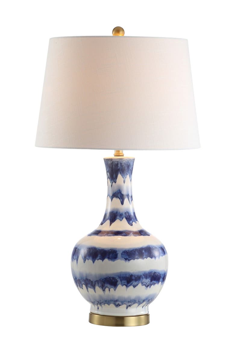 Tucker 30.5" Ceramic/Metal LED Table Lamp, Main, color, Blue/White