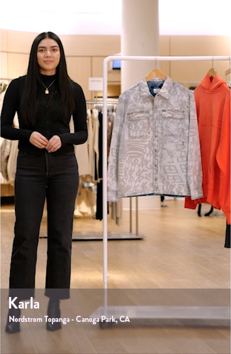 Scorpio Icy Kollage Cotton Denim Shirt Jacket, sales video thumbnail