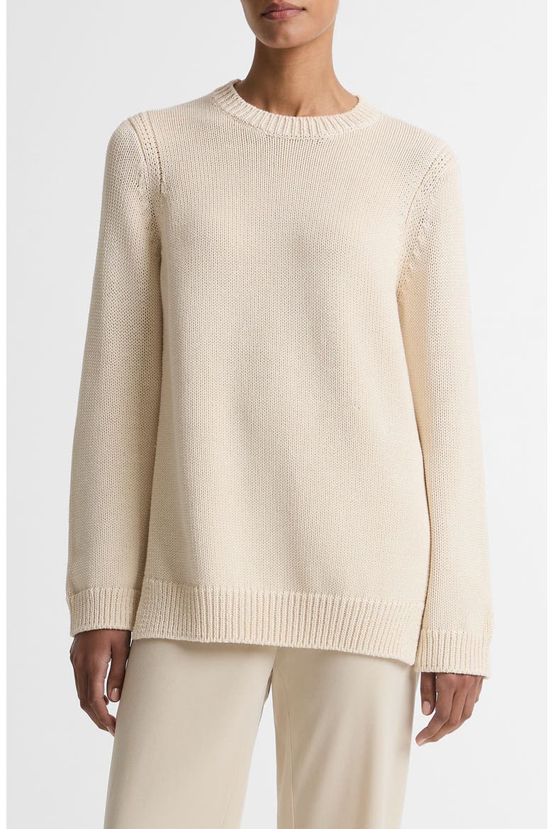 Cotton Blend Tunic Sweater, Main, color, BONE
