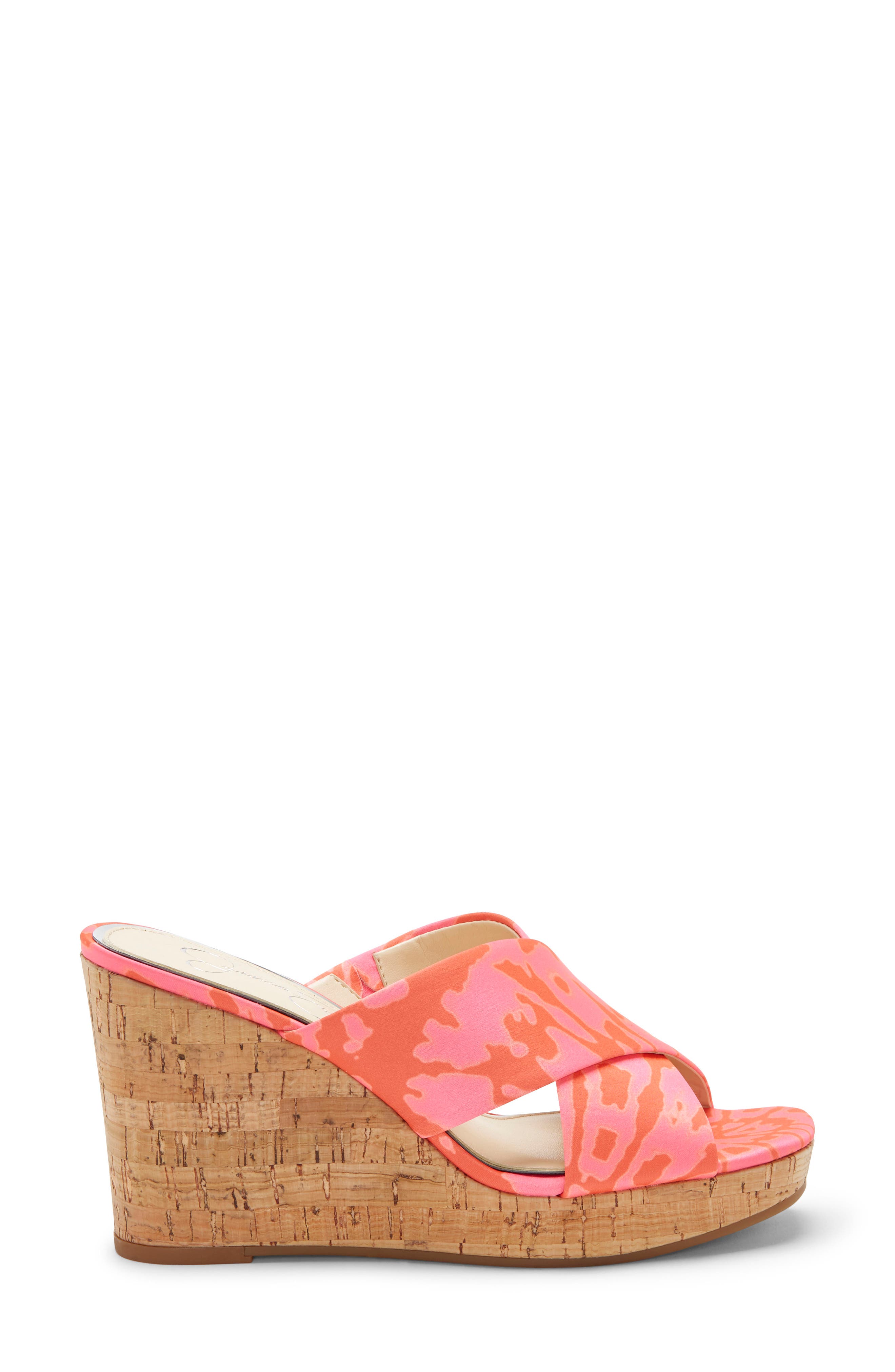 Seena Platform Wedge Sandal, Alternate, color, NEON PINK CO FAUX LEATHER