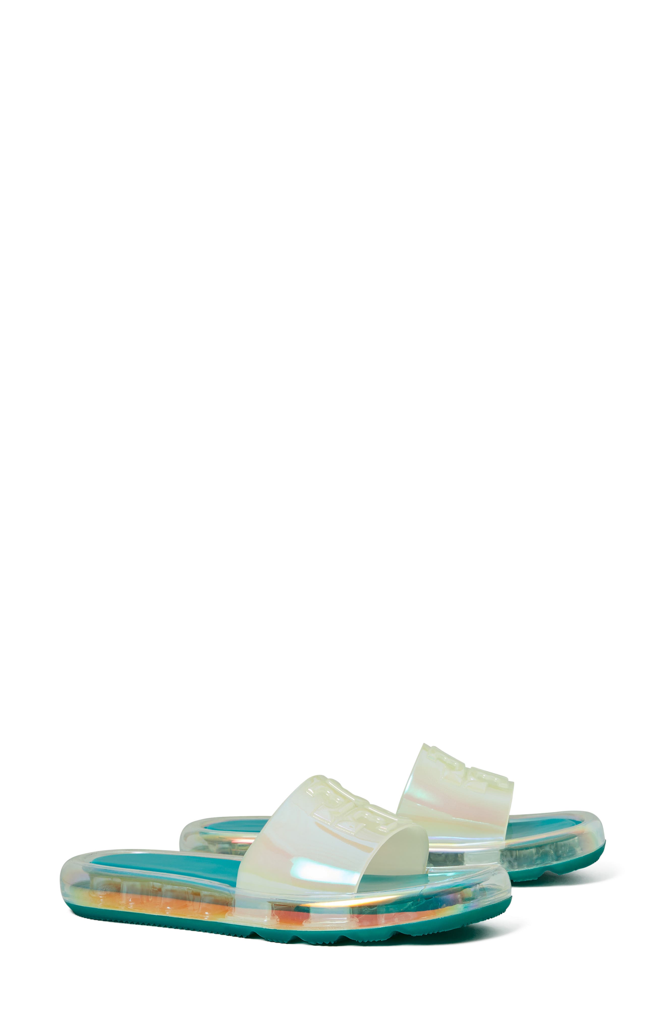 Bubble Jelly Slide Sandal, Main, color, IRIDESCENT / TUSCAN SEA