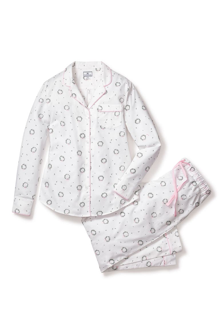 Somerset Wreath Cotton Pajamas, Alternate, color, WHITE