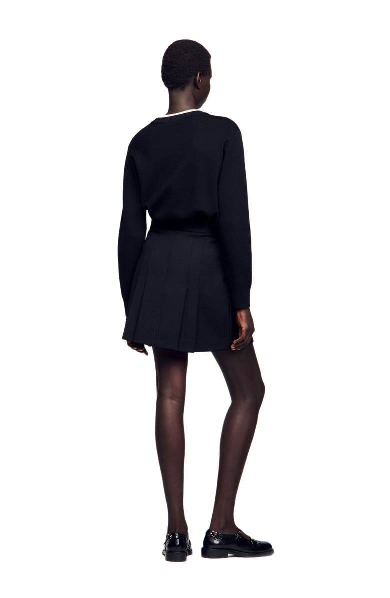 SANDRO Short pleated skirt, Alternate, color, Black