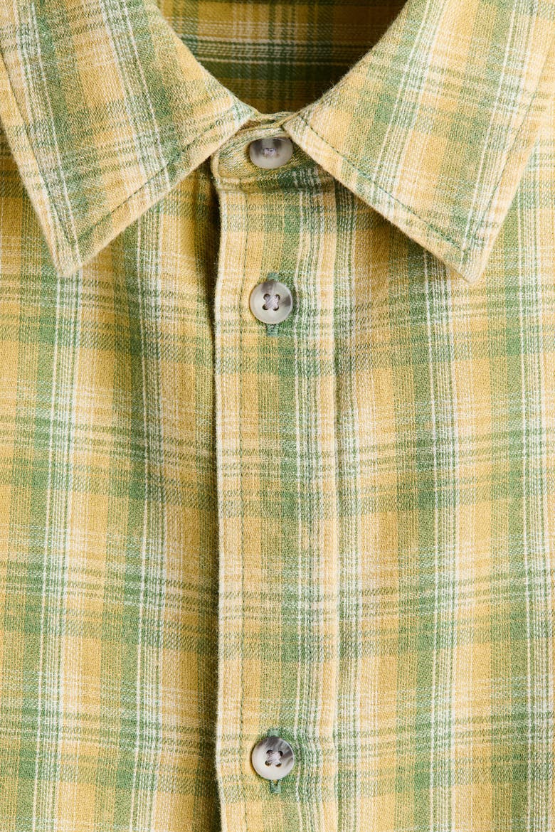Regular Fit Short-sleeved Shirt, Alternate, color, Light green/checked