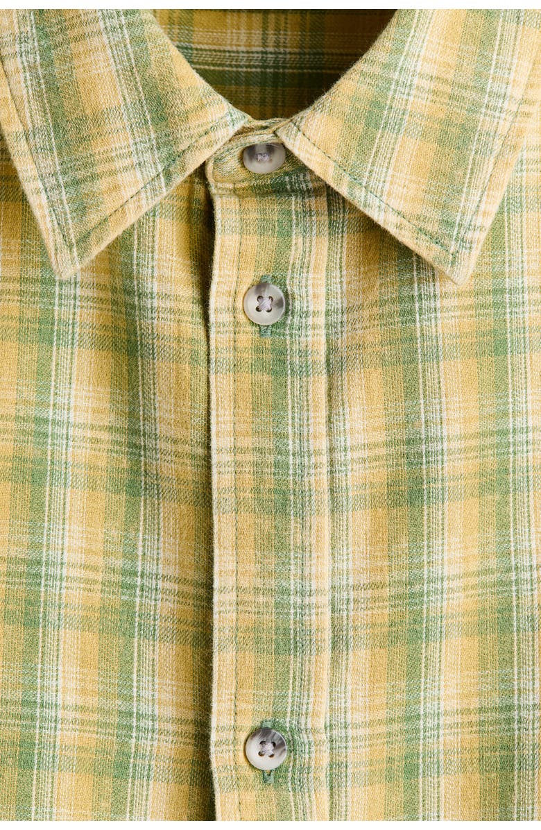 H&M Regular Fit Short-sleeved Shirt, Alternate, color, Light Green/Checked