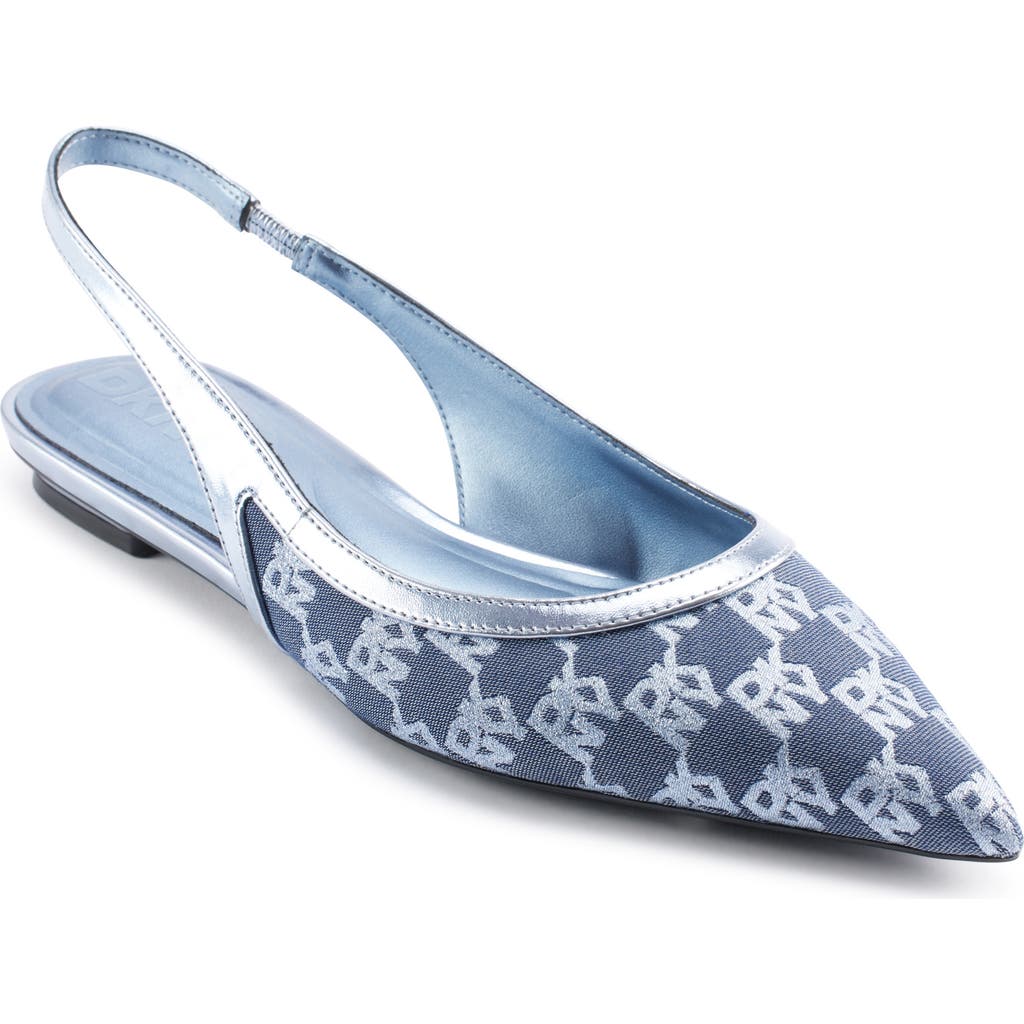 Dkny Millbury Slingback Pointed Toe Flat In Periwinkle