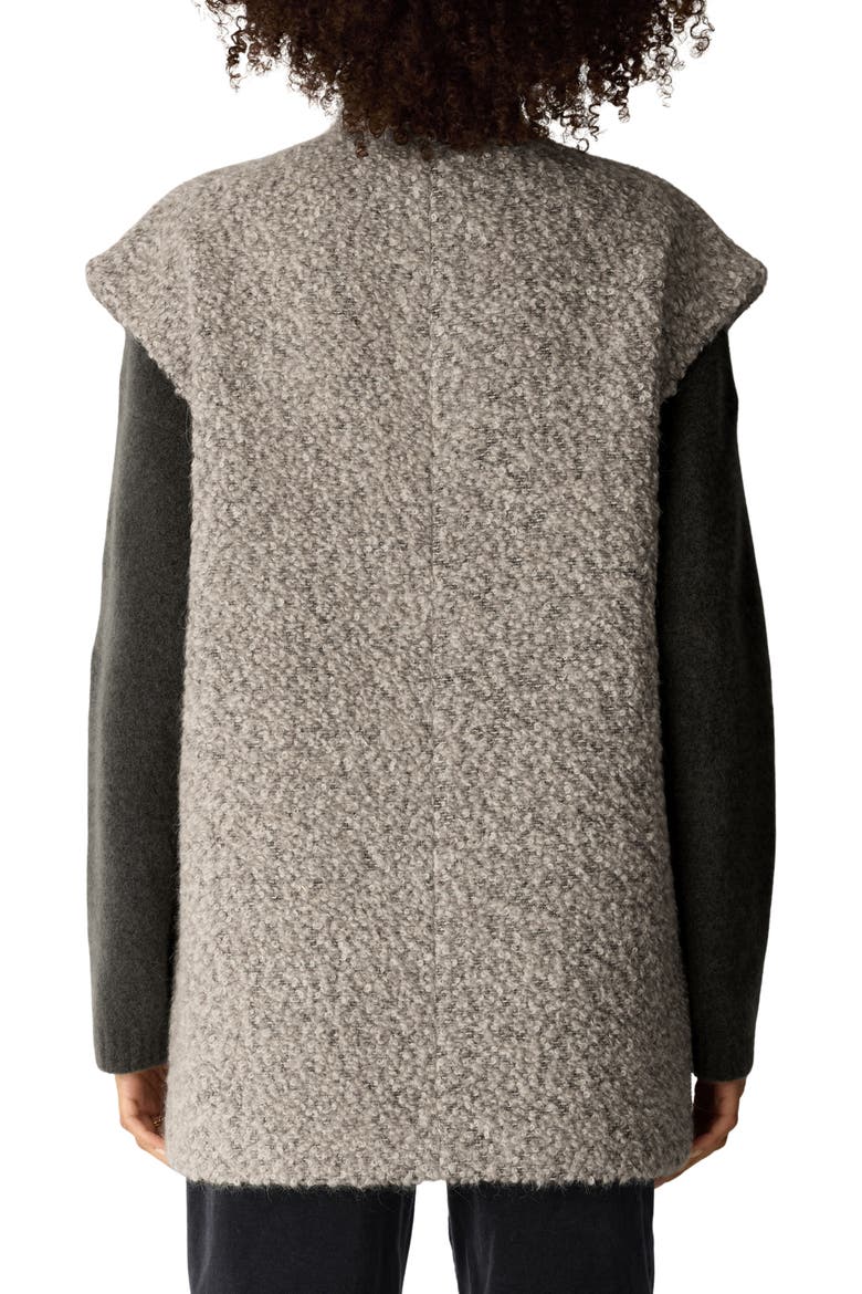 High Collar Alpaca and Wool Vest, Alternate, color, TWINE