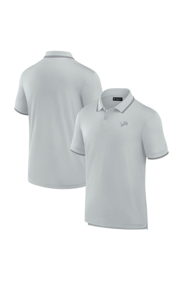 Fanatics Signature Men's Fanatics Signature Gray Detroit Lions Pique Polo Shirt, Main, color,