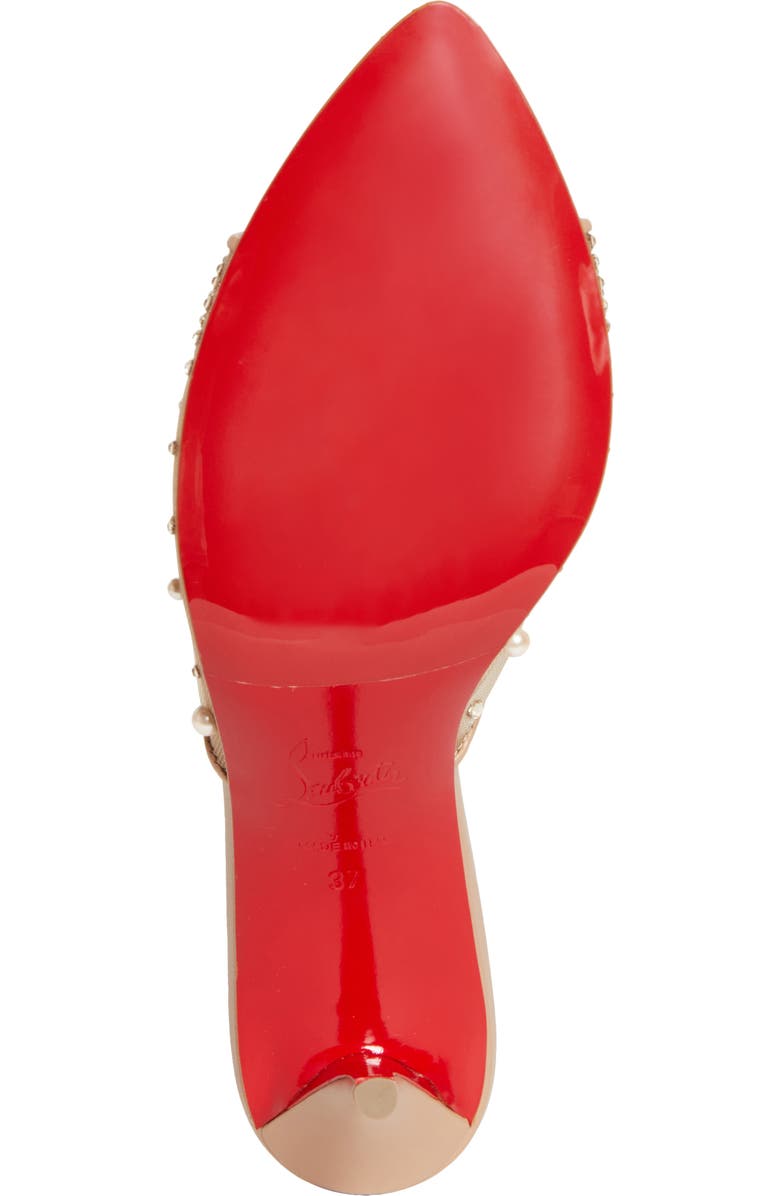 Christian Louboutin Miss Z Crystal Embellished Mesh Pointed Toe Sandal, Alternate, color,