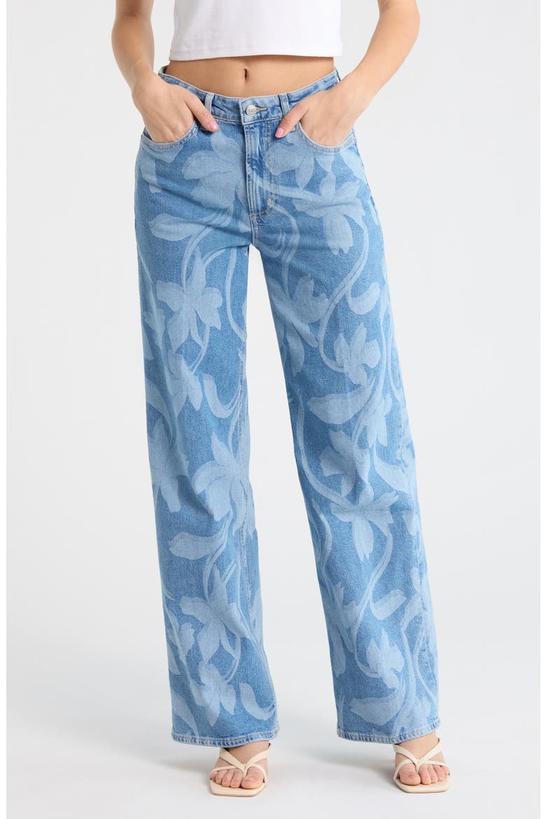 Getty High Waist Wide Leg Jeans, Main, color, FLORAL LASER