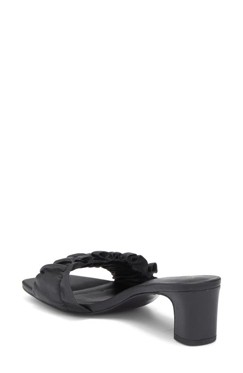 Reformation Shereen Ruched Slide Sandal In Black