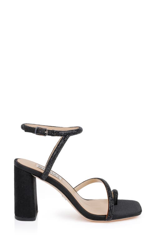 Shop Badgley Mischka Collection Dalilah Ankle Strap Toe Loop Sandal In Black Crepe