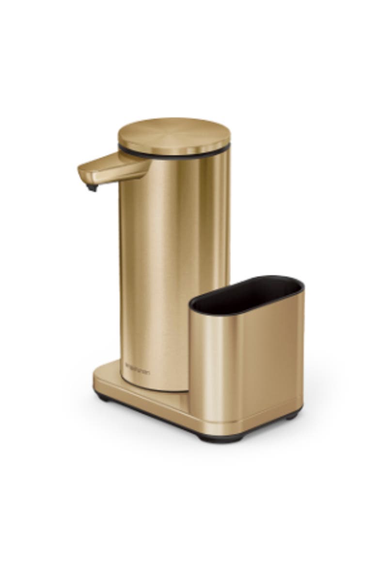 14 oz. liquid sensor pump with caddy, Main, color, Brass