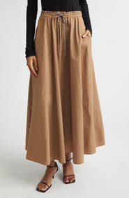 STAUD Eden Recycled Nylon Maxi Skirt