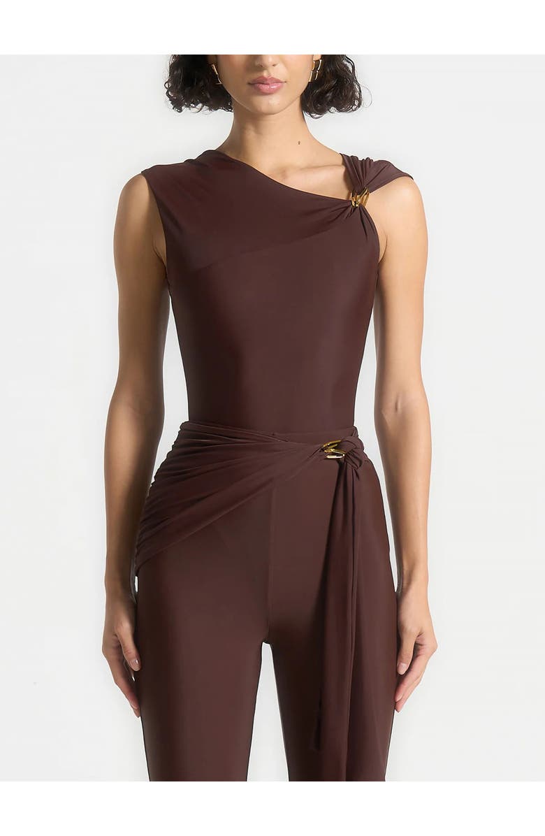 Manière De Voir Bodysuit with Hardware Detail, Alternate, color, Brown