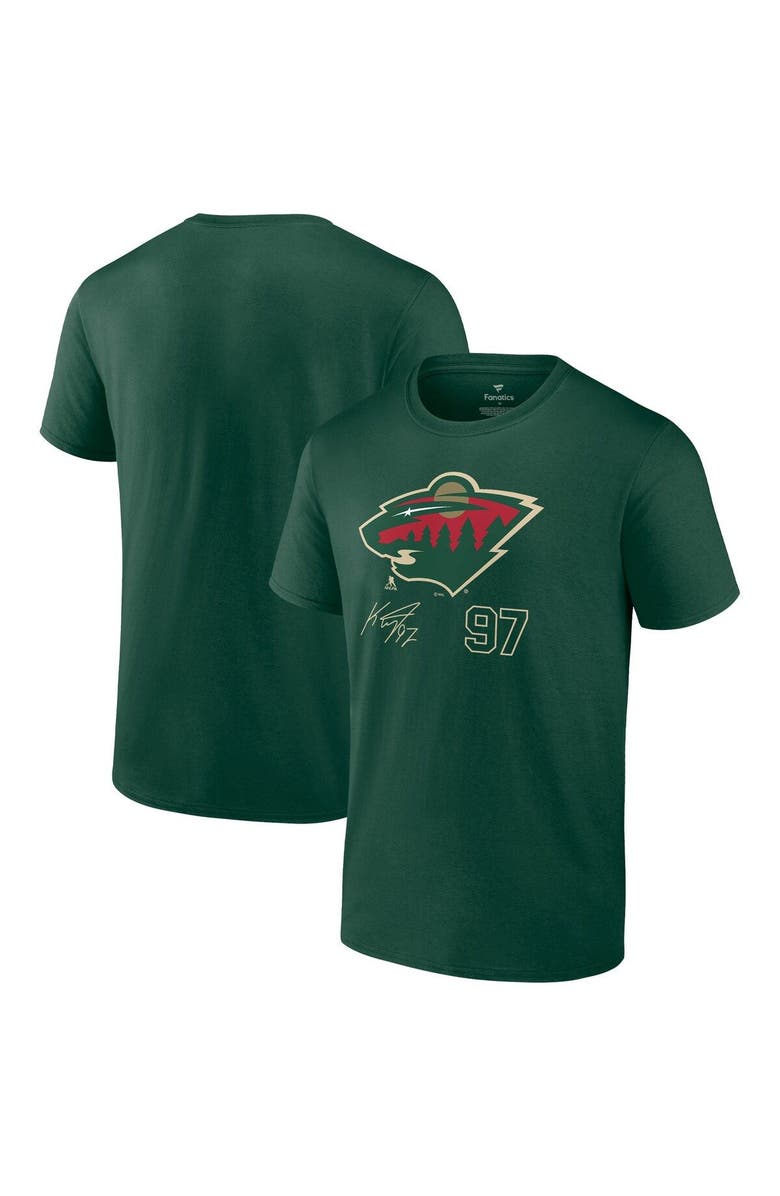 FANATICS Men's Fanatics Branded Kirill Kaprizov Green Minnesota Wild Name and Number T-Shirt, Main, color,