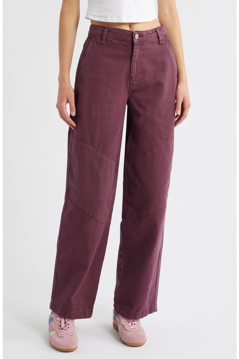 Drew Wide Leg Jeans, Main, color, BURGUNDY