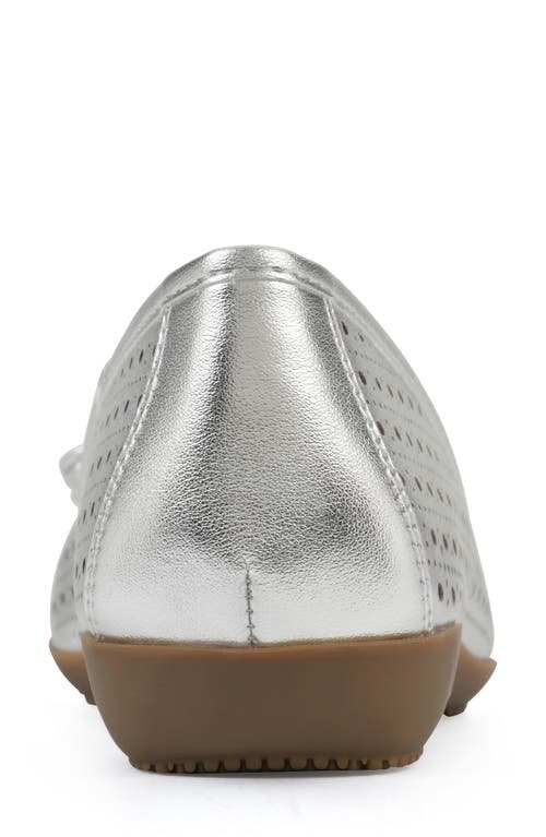 Cliffs By White Mountain Cheryl Ballet Flat In Silver Metallic Smooth