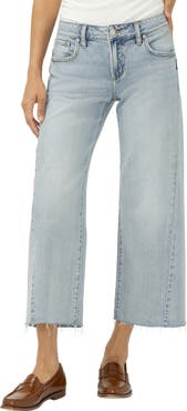 Silver Jeans Co. Suki Curvy Raw Hem Ankle Wide Leg Jeans