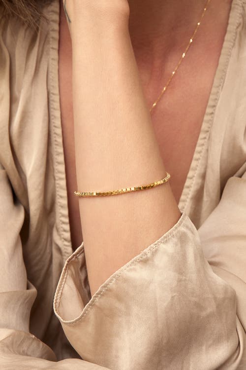 Oradina 14k Gold Bodega Box Bracelet In Yellow Gold