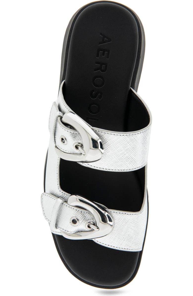 Aerosoles Faith Flatform Slide Sandal, Alternate, color, Silver Metallic Faux Leather