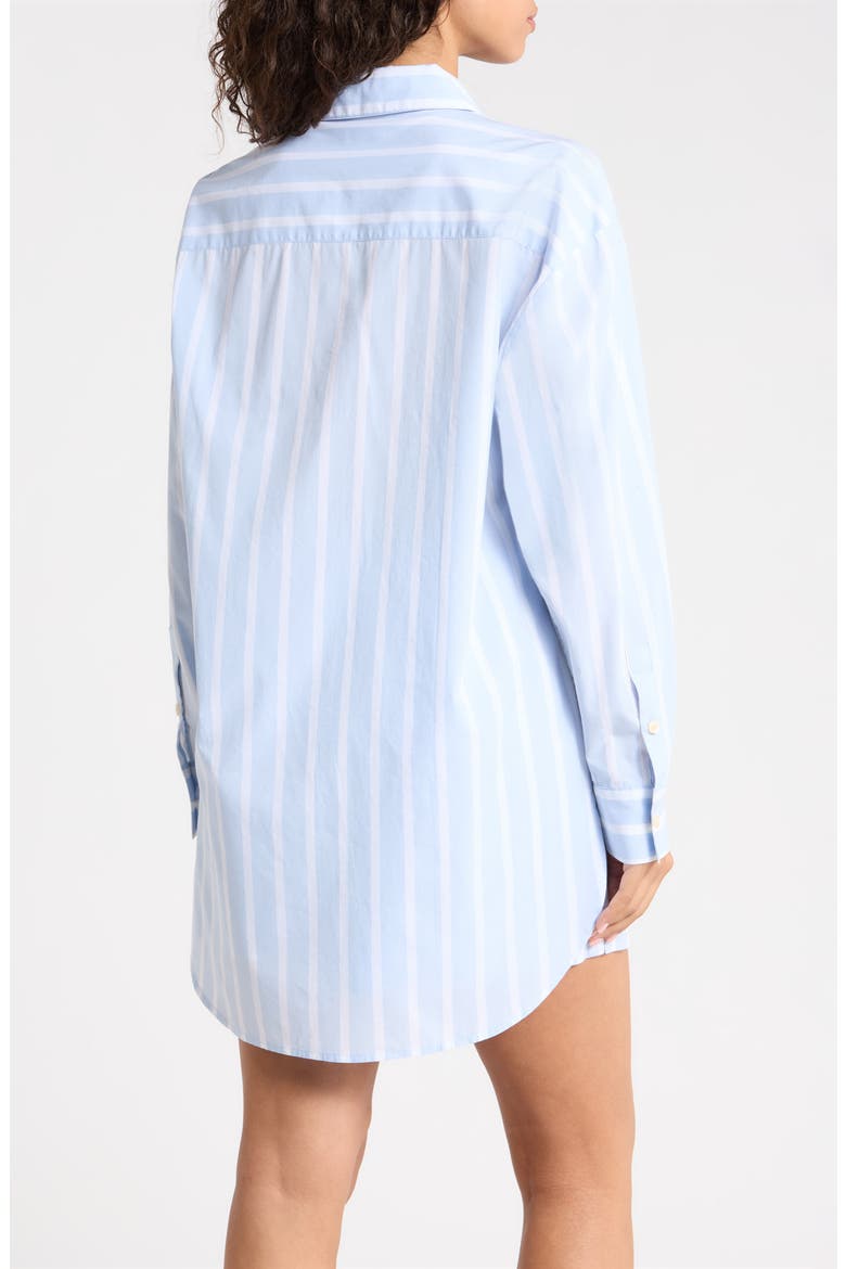 Oversize Stripe Cotton Short Pajamas, Alternate, color, BLUE- WHITE SIMPLE STRIPE