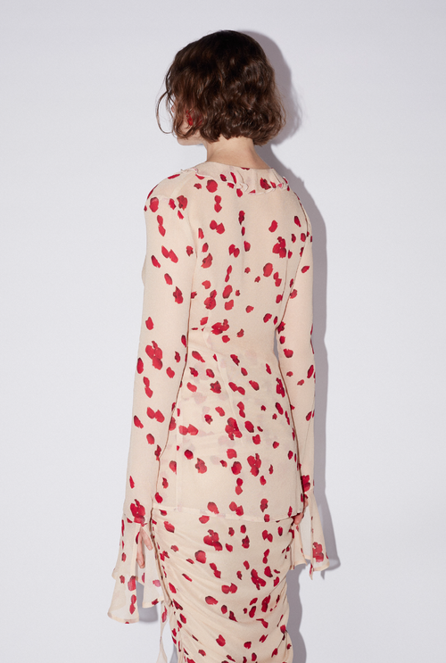 Saemdi Rose Chiffon Top In Nude Rose