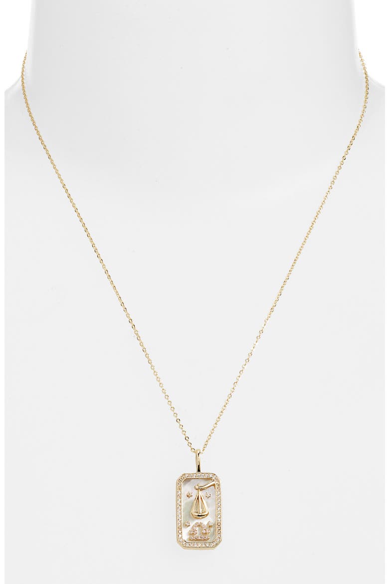 Zodiac Pendant Necklace, Alternate, color, GOLD-LIBRA