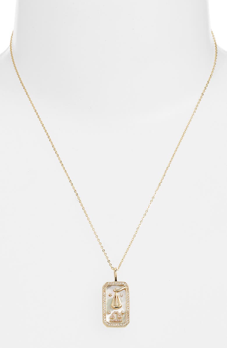 Melinda Maria Zodiac Pendant Necklace, Alternate, color, Gold-Libra