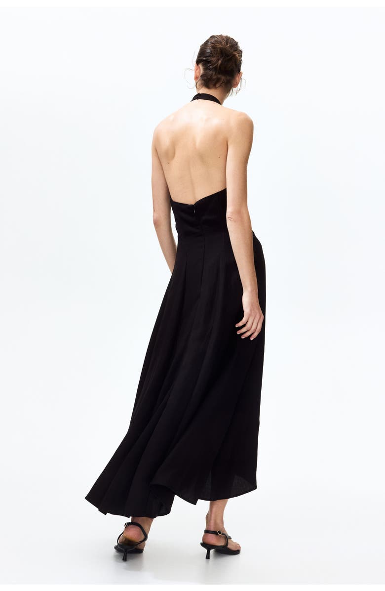 H&M Flared halterneck dress, Alternate, color, Black
