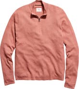 Billy Reid Fine Guage Texture Cotton Blend Quarter Zip Sweater