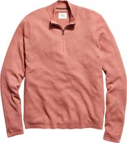 Billy Reid Fine Guage Texture Cotton Blend Quarter Zip Sweater