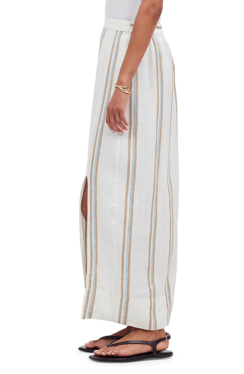 Madewell Stripe Linen Column Skirt, Alternate, color, 