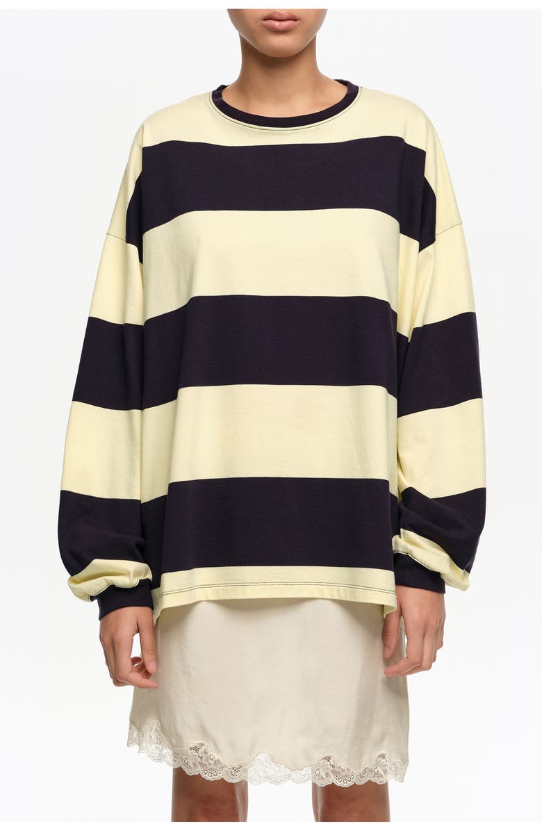 Bimba y Lola Loose-fit striped T-shirt., Main, color, Navy