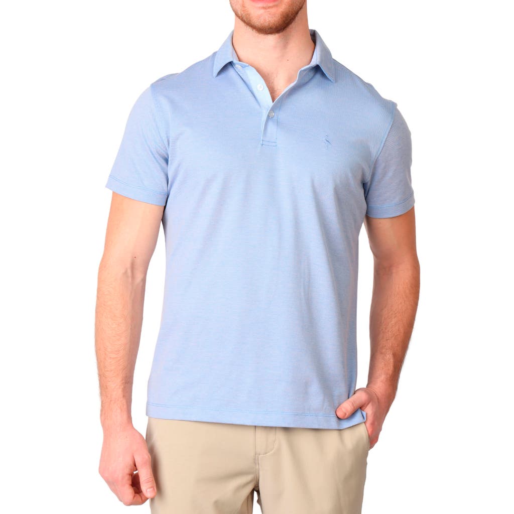 Shop Tailorbyrd Twisted Yarn Dobby Twill Polo In Blue Byrd