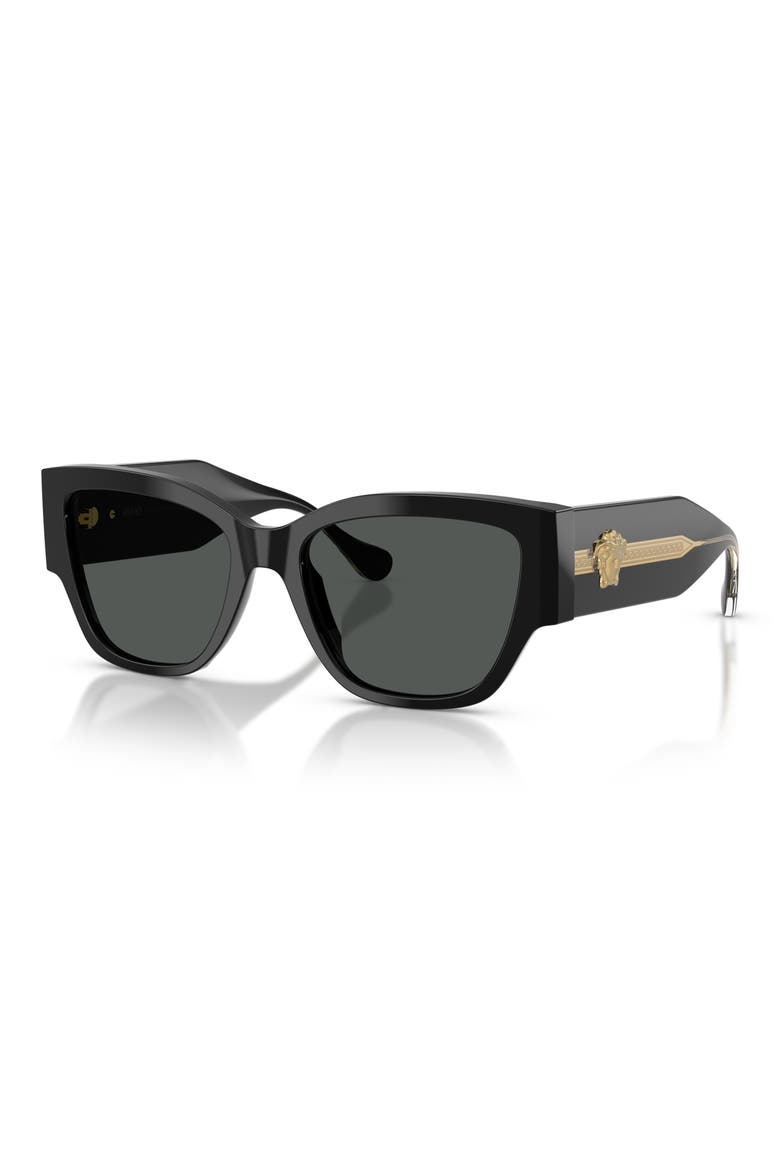 55mm Cat Eye Sunglasses, Alternate, color, BLACK / DARK GREY