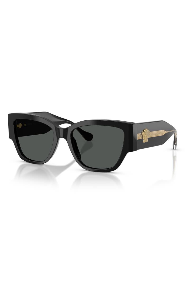 Versace 55mm Cat Eye Sunglasses, Alternate, color, Black / Dark Grey