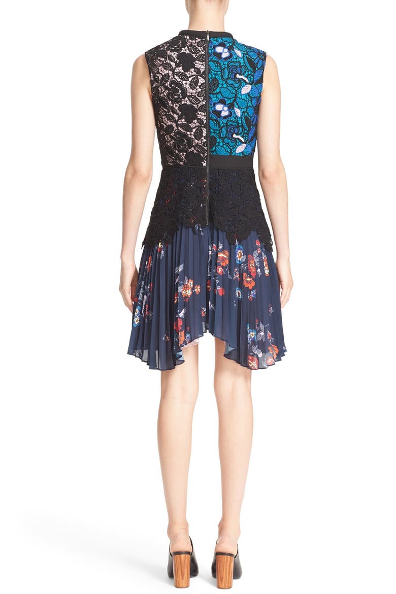 'Nina' Pleated Fit & Flare Minidress, Alternate, color, MULTI