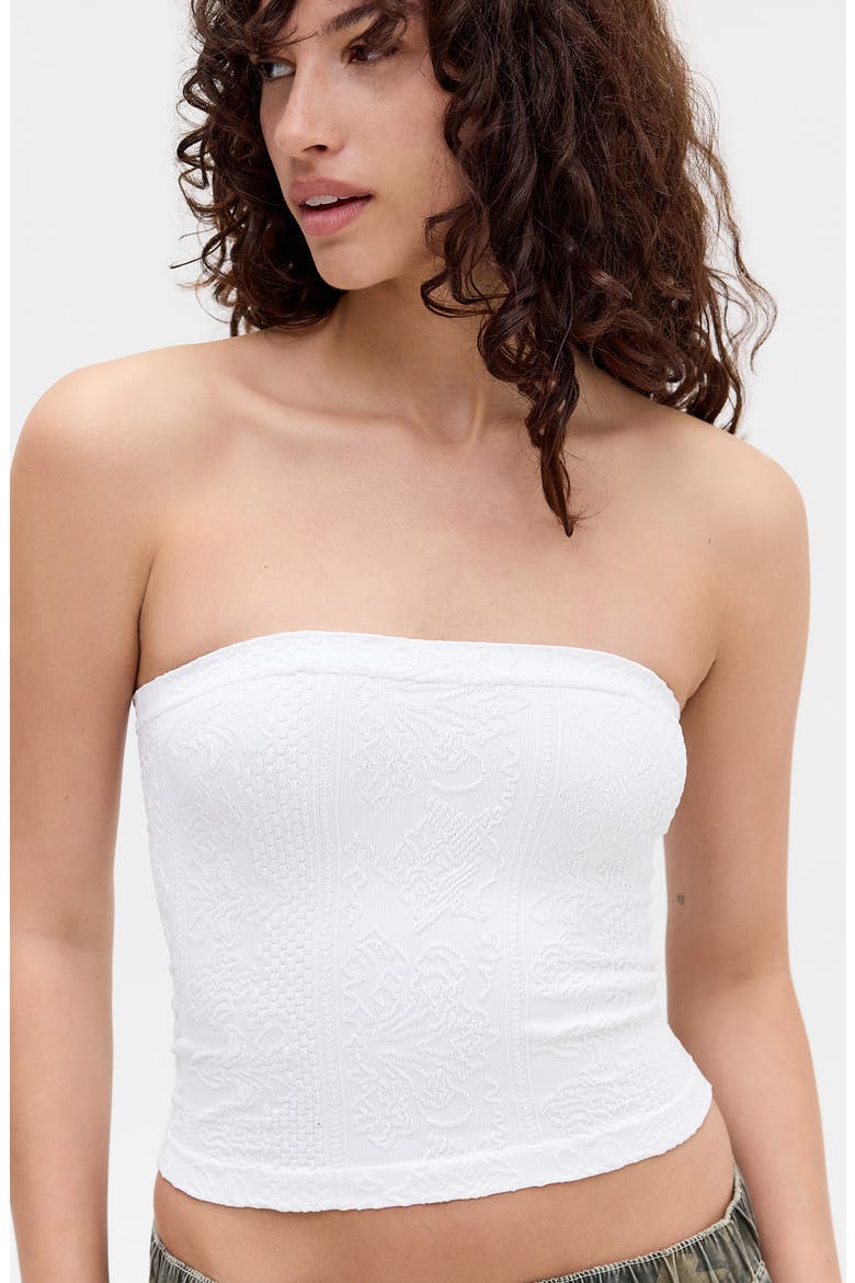 Tapestry Crop Tube Top, Alternate, color, WHITE