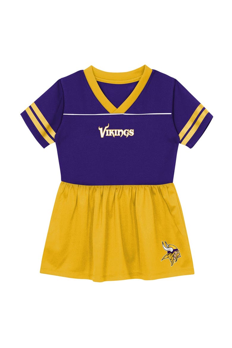 Toddler Outerstuff  Purple Minnesota Vikings Stadium Lights V-Neck Fashion Football Jersey Dress, Alternate, color, Purple
