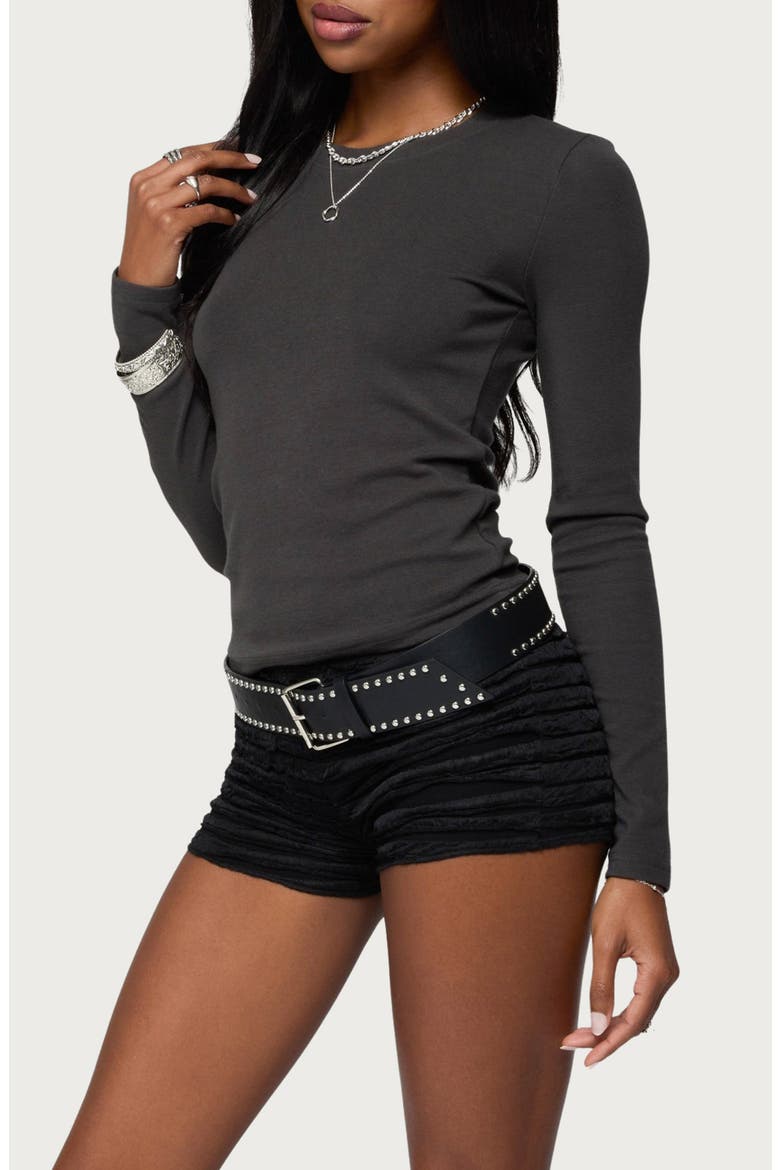 Daphne Long Sleeve Rib T-Shirt, Alternate, color, DARK-GRAY