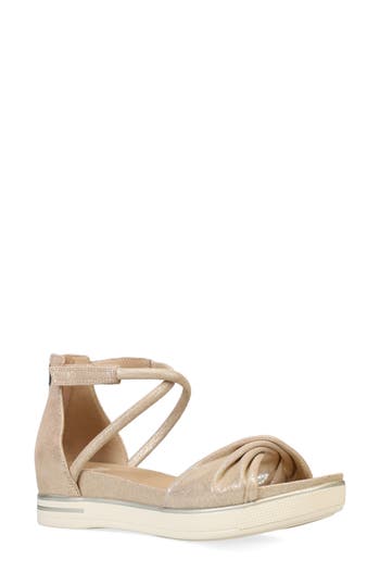 Eileen Fisher Suvi Metallic Crisscross Grip Wedge Sandals