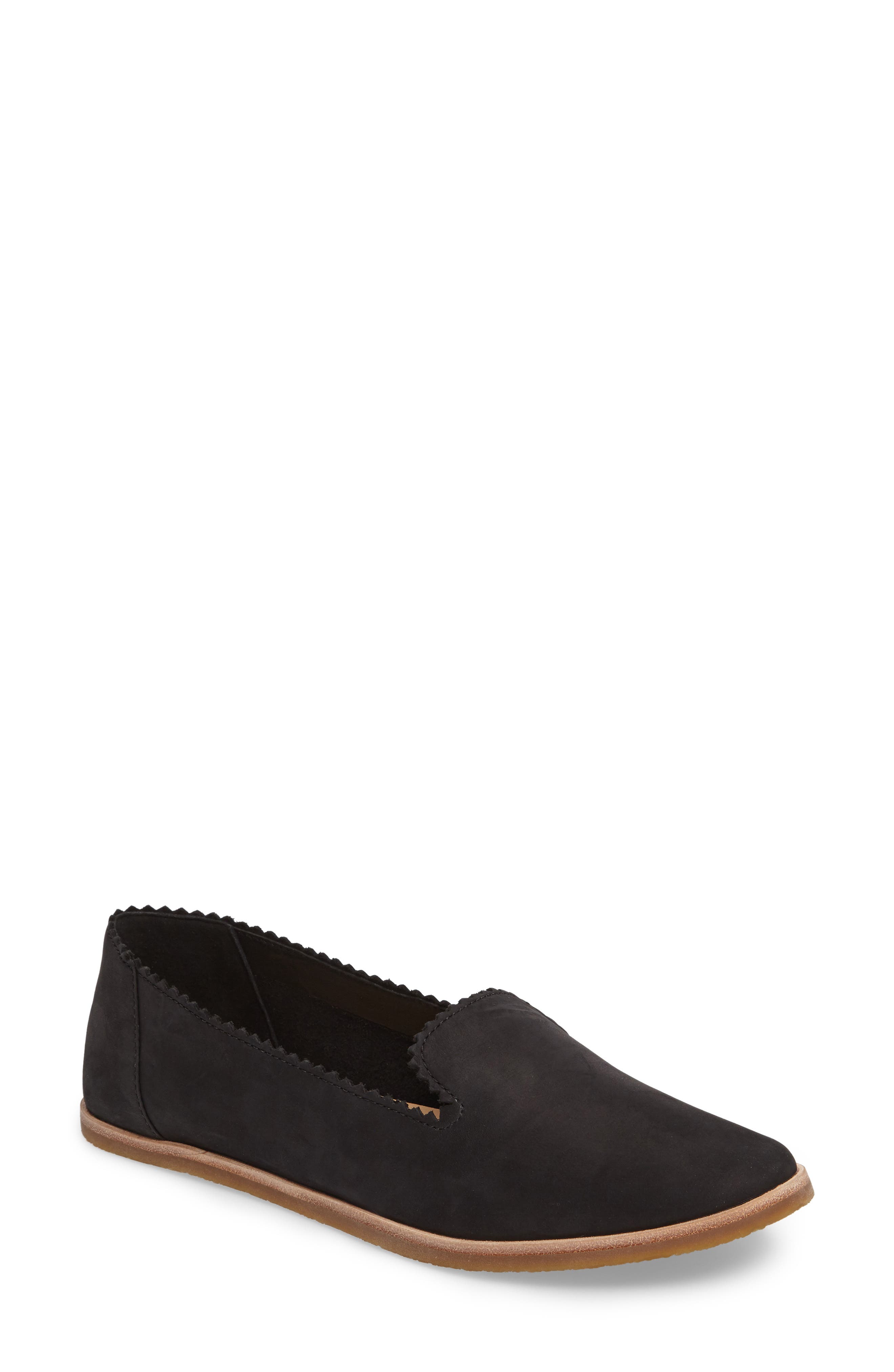 Vista Slip-On Flat, Main, color, BLACK NUBUCK LEATHER