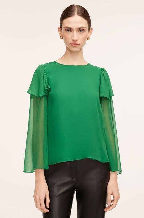 REBECCA TAYLOR REBECCA TAYLOR RUFFLE SILK CHIFFON BLOUSE 