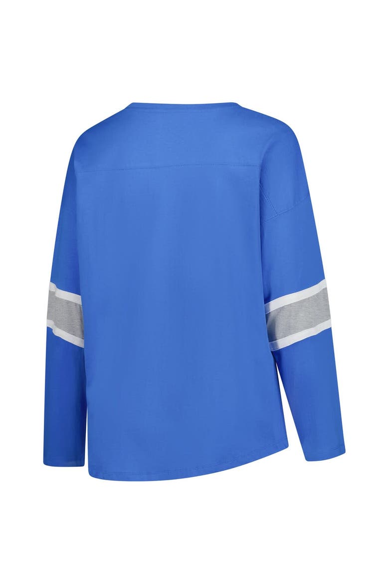 Women's Fanatics Blue Detroit Lions Plus Size Redzone 3/4-Sleeve Scoop Neck T-Shirt, Alternate, color, Blue