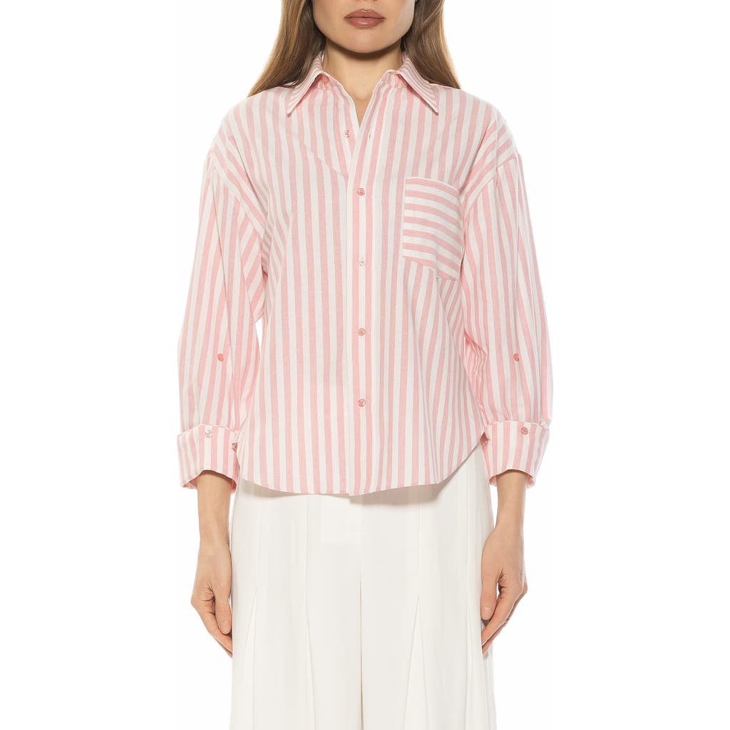 Alexia Admor Tammi Oversize Button-up Shirt In Pink