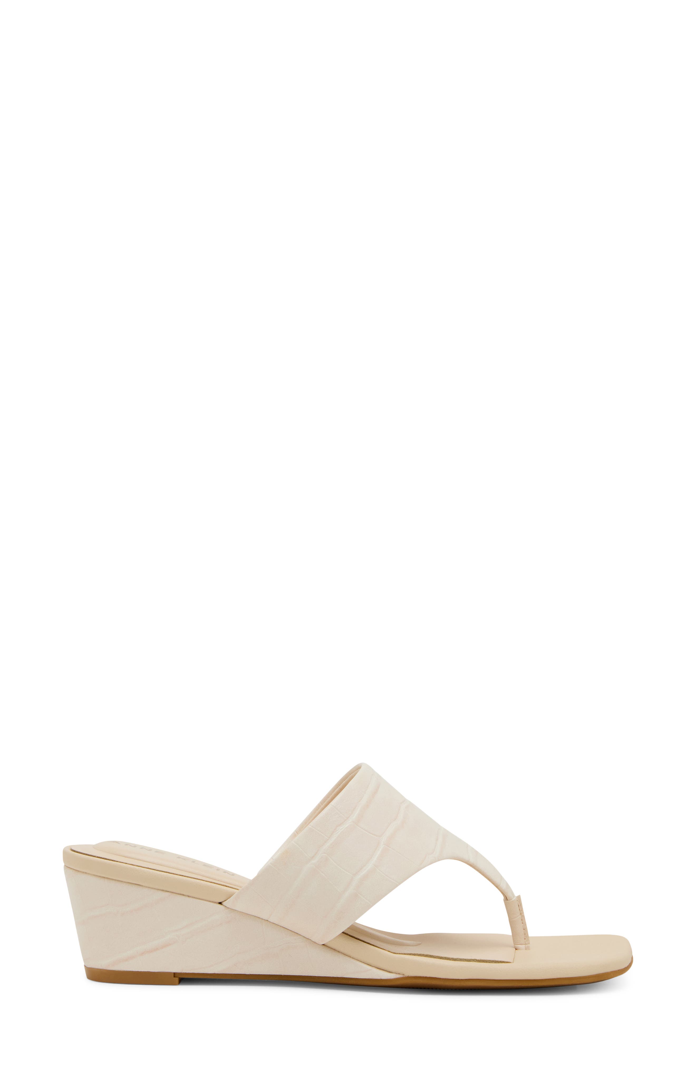 Anne Klein Willing Wedge Sandal, Alternate, color, Bone Croco