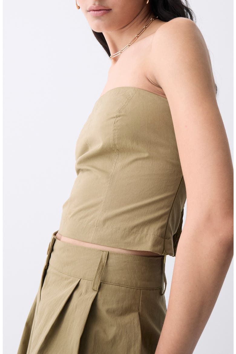 Louna Strapless Crop Top, Alternate, color, ARMY