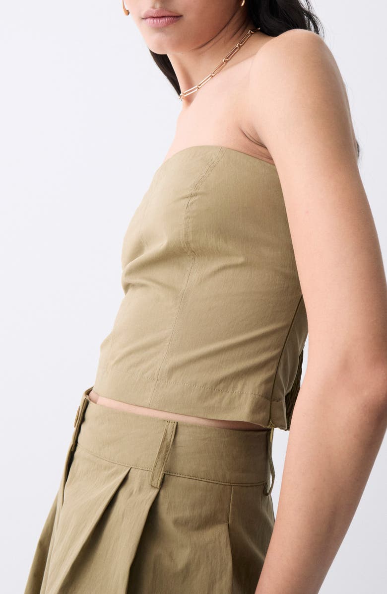 DELUC Louna Strapless Crop Top, Alternate, color, Army