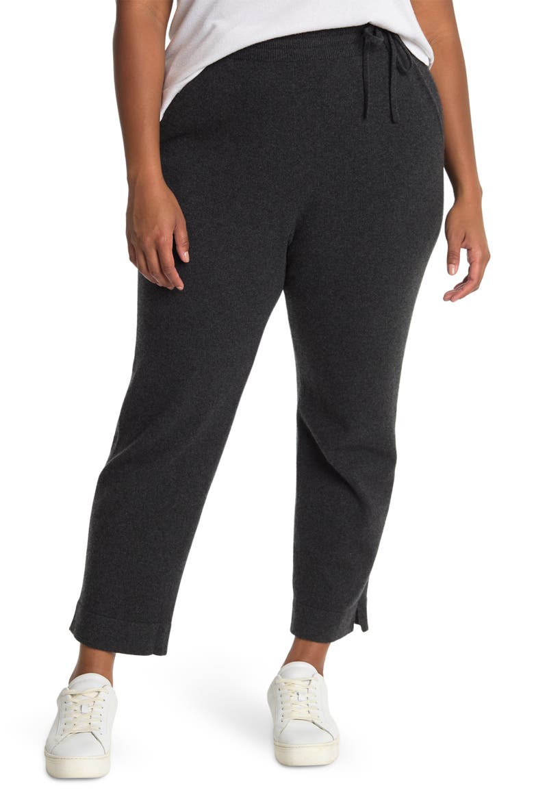 Drawstring Stretch Cashmere Crop Pants, Main, color, 098-SLATE